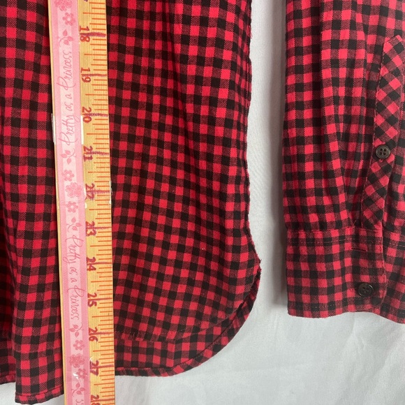 J.Crew Women’s Red Black Check Plaid Flannel Shirt Size 4 Long Sleeve Soft - Picture 9 of 12